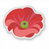 Sticker Magnifique coquelicot rouge commémoratif (Devant)