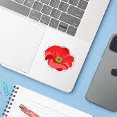 Sticker Magnifique coquelicot rouge commémoratif (Ordinateur portable avec iPhone)