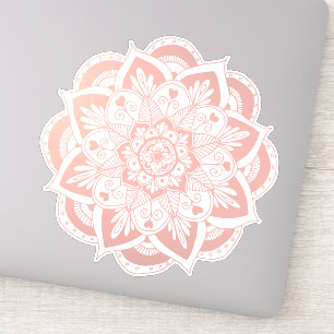 Sticker Magnifique Mandala Flower sur Rose Gold