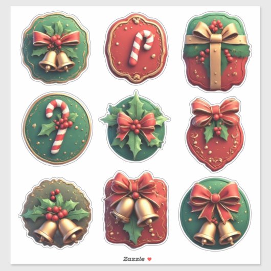 Sticker Magnifiquement conçus biscuits de Noël (Feuille)