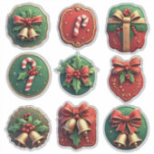 Sticker Magnifiquement conçus biscuits de Noël (Devant)