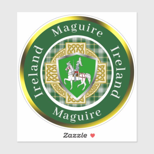 Sticker Maguire Shield & Croix celtique Personnalisé (Feuille)
