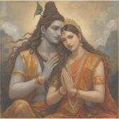 Sticker Mahadev and Mata Parvati Painting Arts (Devant)