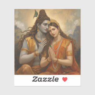 Sticker Mahadev et Mata Parvati Arts de peinture