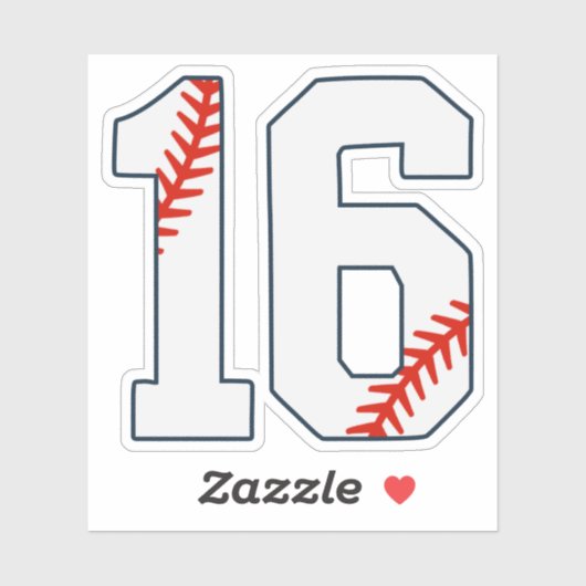 Sticker Maillot de Baseball Numéro 16 (Feuille)