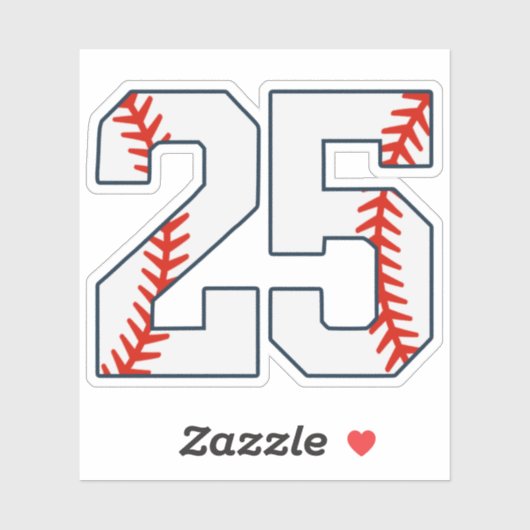 Sticker Maillot de Baseball Numéro 25 (Feuille)
