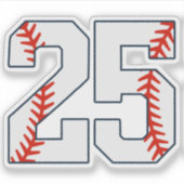 Sticker Maillot de Baseball Numéro 25 (Devant)