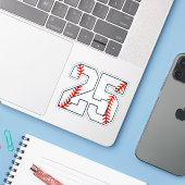 Sticker Maillot de Baseball Numéro 25 (Ordinateur portable avec iPhone)