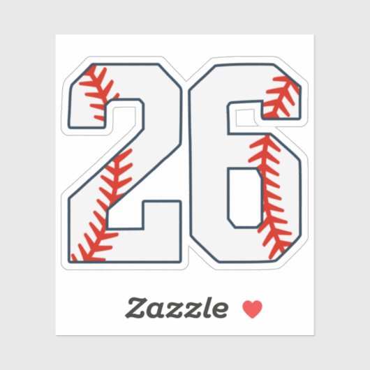Sticker Maillot de Baseball Numéro 26 (Feuille)