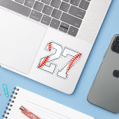 Sticker Maillot de Baseball Numéro 27 (Ordinateur portable avec iPhone)
