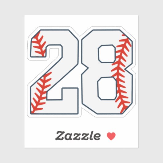 Sticker Maillot de Baseball Numéro 28 (Feuille)