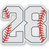 Sticker Maillot de Baseball Numéro 28 (Devant)