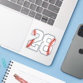 Sticker Maillot de Baseball Numéro 28 (Ordinateur portable avec iPhone)