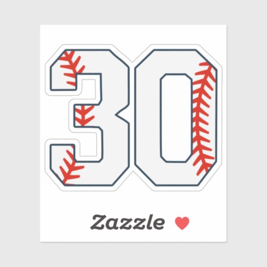 Sticker Maillot de Baseball Numéro 30 (Feuille)