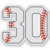 Sticker Maillot de Baseball Numéro 30 (Devant)