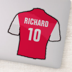 Sticker Maillot de football rouge et blanc sur un