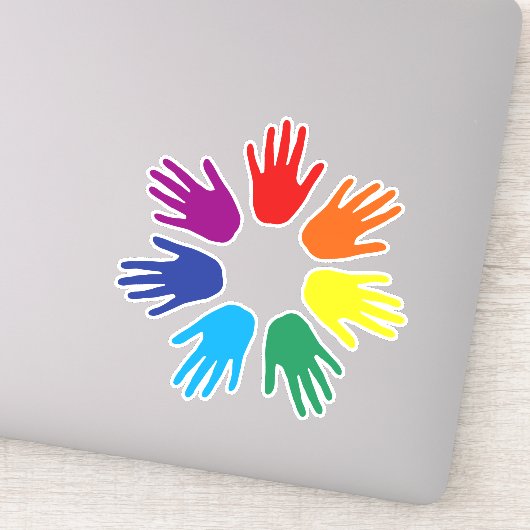 Sticker Main arc-en-ciel (Détail)