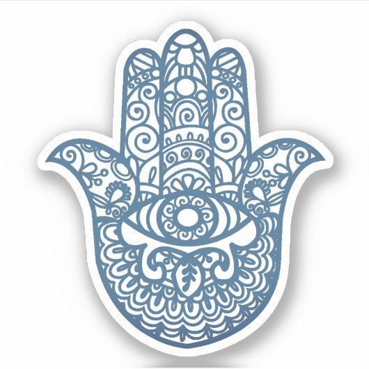 Sticker Main Blue Khamsa Bonne chance (Devant)