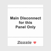 Sticker Main Disconnect For This Panel Only (Feuille)