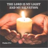 Sticker Main tenant la bougie éclairée avec message bibliq (Devant)