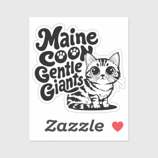 Sticker Maine Coon Géants gentils Chat (Feuille)