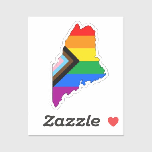 Sticker Maine State Pride LGBTQ Progress Pride (Feuille)