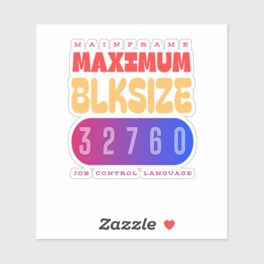 Sticker Mainframe Job Control Language (JCL) Maximum Block (Feuille)
