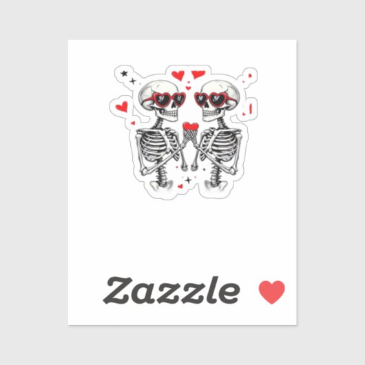 Sticker Mains Coeur Squelette Pour Trending (Feuille)
