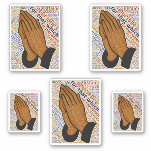 Sticker Mains de prière inspirantes (Devant)