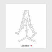 Sticker Mains de prière, Stick d'art simple ligne (Feuille)