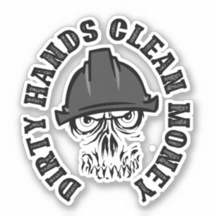 Sticker Mains sales argent propre