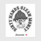 Sticker Mains sales argent propre (Feuille)