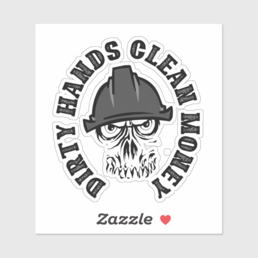 Sticker Mains sales argent propre (Feuille)