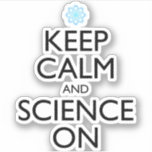 Sticker Maintenez Le Calme Et La Science Sur<br><div class="desc">Restez Calme Et Scientifique. Cet accessoire de citation amusant est un grand cadeau amoureux de la science pour un professeur de sciences, professeur de chimie ou professeur de biologie. Parfait pour un scientifique, un physicien, un biologiste ou un ingénieur. Es-tu un geek scientifique ou nerd ? Crois-tu à la méthode...</div>