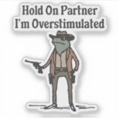 Sticker Maintenir Sur Im Sticke De Grenouille De Cowboy Su (Devant)