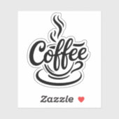 Sticker Mais d'abord Café | Typographie de script moderne (Feuille)