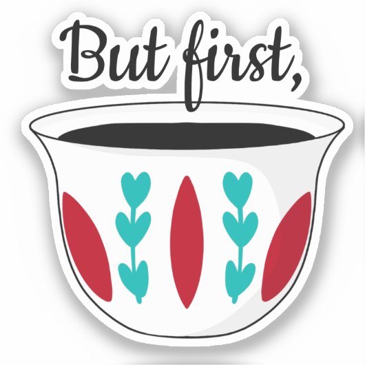 Sticker Mais Premier café arabe Finjaan Qahwah Arabiyah (Recto)