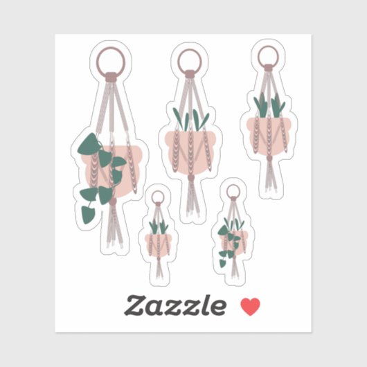 Sticker Maison Botanique Hanging Plantes Multiples Verdure (Feuille)