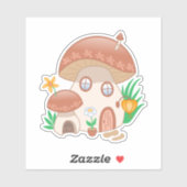 Sticker Maison de champignons de fée Whimsical (Feuille)