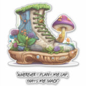 Sticker Maison de chaussures basket Champignons (Devant)