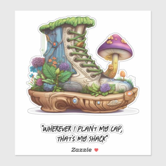 Sticker Maison de chaussures basket Champignons (Feuille)
