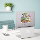 Sticker Maison de chaussures basket Champignons (Ordinateur portable sur le bureau)