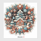 Sticker Maison de Noël (Feuille)