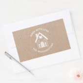 Sticker Maison de Noël Fabriqué avec amour Kraft (Enveloppe)