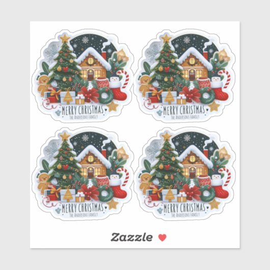 Sticker Maison de Noël Stocker feuille de bonhomme de neig (Feuille)