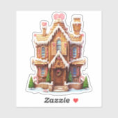 Sticker Maison de pain d'épices de Noël (Feuille)