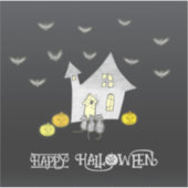 Sticker Maison d'Halloween, Chats noirs, Chats, Chauves-so (Devant)