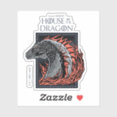 Sticker MAISON DU DRAGON | Profil de dragon en flammes (Feuille)