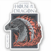 Sticker MAISON DU DRAGON | Profil de dragon en flammes (Devant)