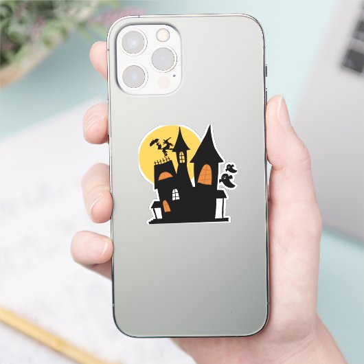 Sticker Maison éffrayante Halloween (Téléphone)